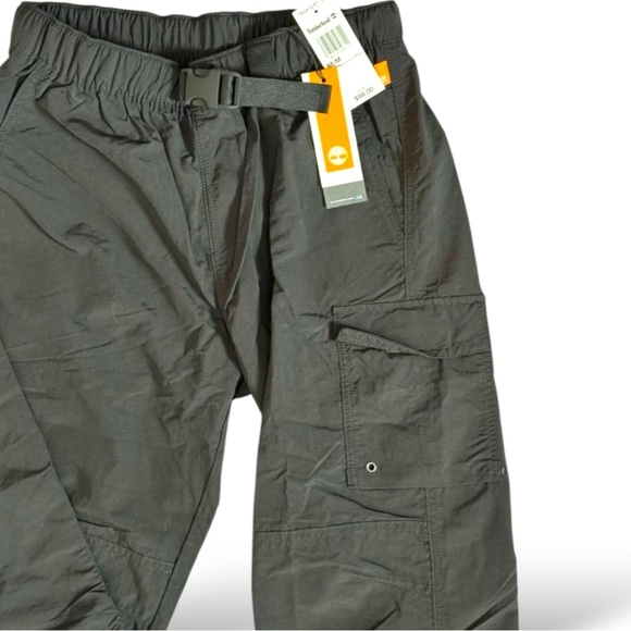 TIMBERLAND Men's Black water repellent joggers with logo Size Medium - Picture 2 of 7